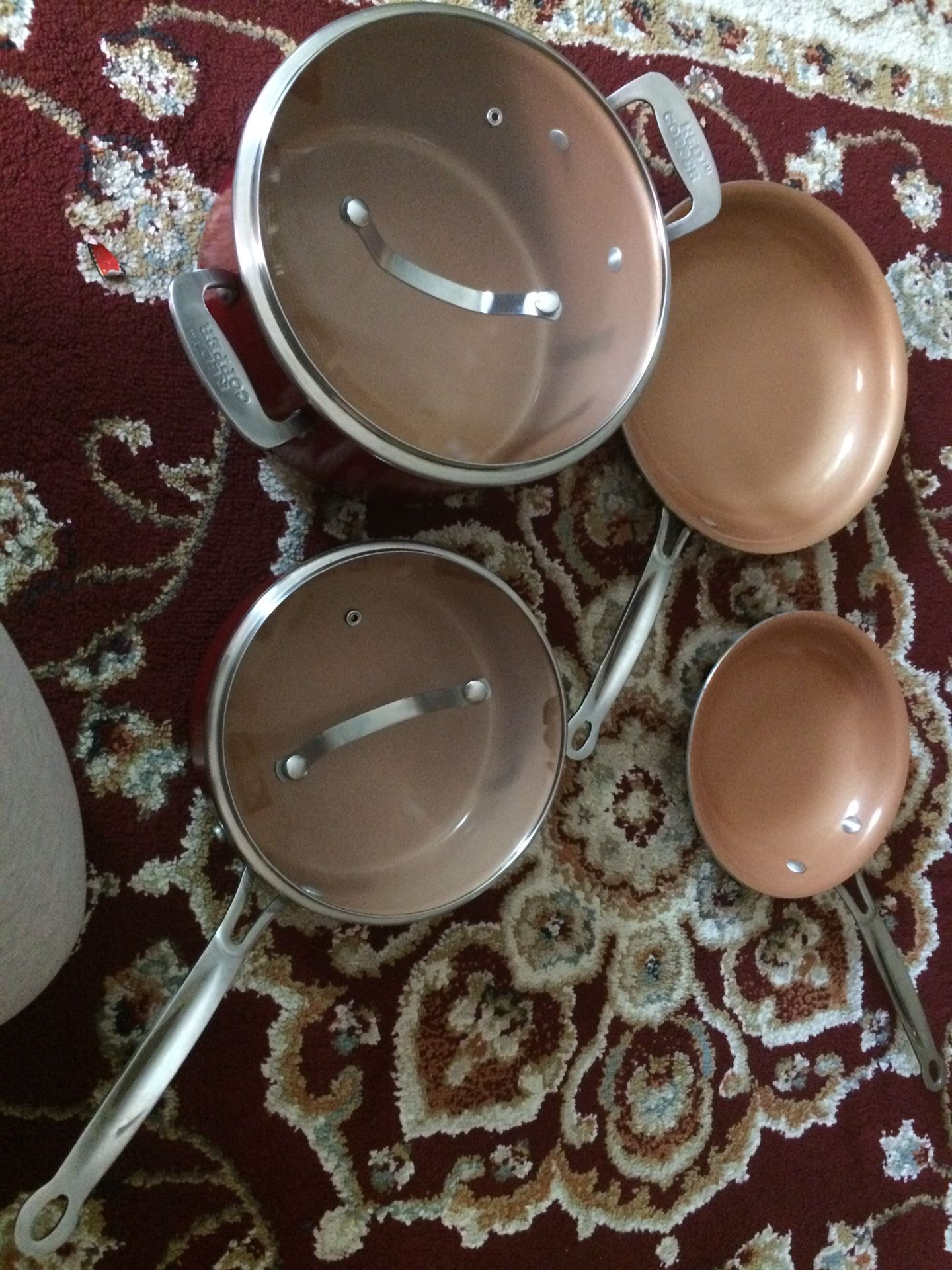 Red Copper NonStick pots and pans