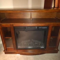 Electric Fireplace With Storage And Display Space