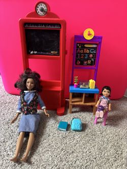barbie old school teacher playset & new set