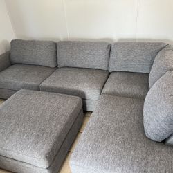 🛋 Maycen 3-Piece Gray Sectional Sofa – Seats 7–8!