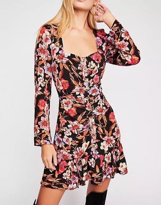 Free People Forever Floral Mini Dress size 4 