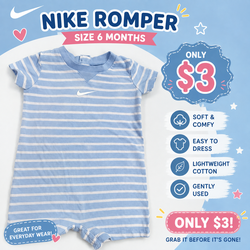 Baby Boy Nike Romper Size 6 Months