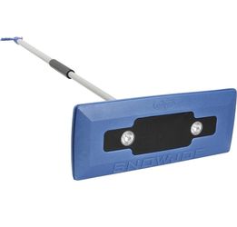 Snow Joe SJBLZD-LED 4-In-1 Telescoping Snow Broom + Ice Scraper, 18-Inch Foam Head, Headlights, Blue