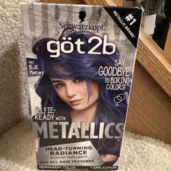 Schwarzkopf Got2b Metallics Permanent Hair Color, M67 Blue Mercury new $6