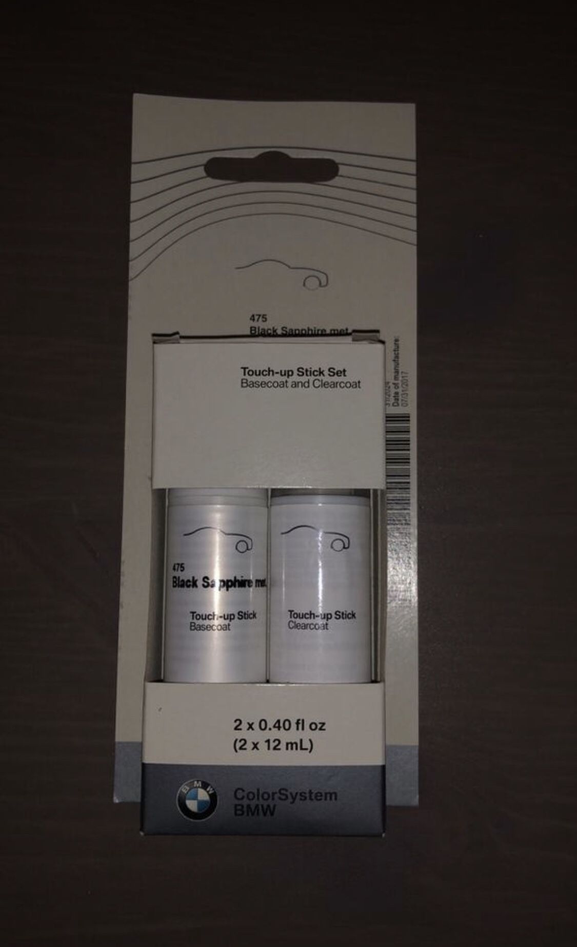 Genuine Bmw Black Sapphire Metallic Touch Up Paint Stick Set - 475