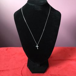 Cross Necklace  with Clear Gems