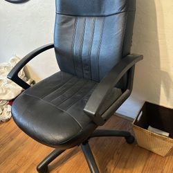 Black leather office chair
