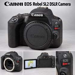 Canon EOS Rebel SL2 DSL Camera Body + 18-55mm Zoom Lens with Flip-Out Screen