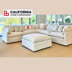 6 Piece Modular Cloud Sectional Sofa with Ottoman