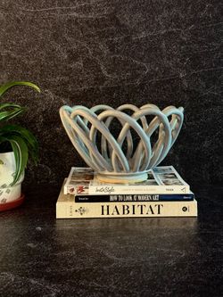 Vintage Ceramic Handmade Spaghetti War Bowl