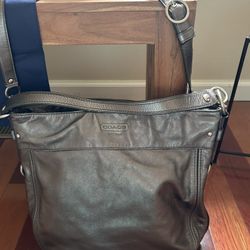 Coach gun Metal All Leather Bag