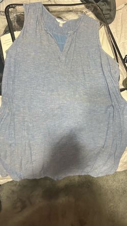 Light Blue Sleeveless V-Neck Blouse