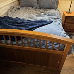 Full Size Bed with storage, dresser and night stand