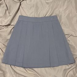 Pleated A-Line Skirt - Sky Blue