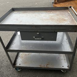 Steel Utility Cart With Drawer #2