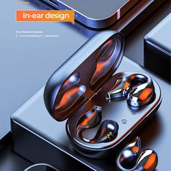 Brand New TWS Wireless Headphones Bluetooth 5.2 Bone Conduction Earphones Earclip Design Touch Control LED Earbuds Sports Headsets