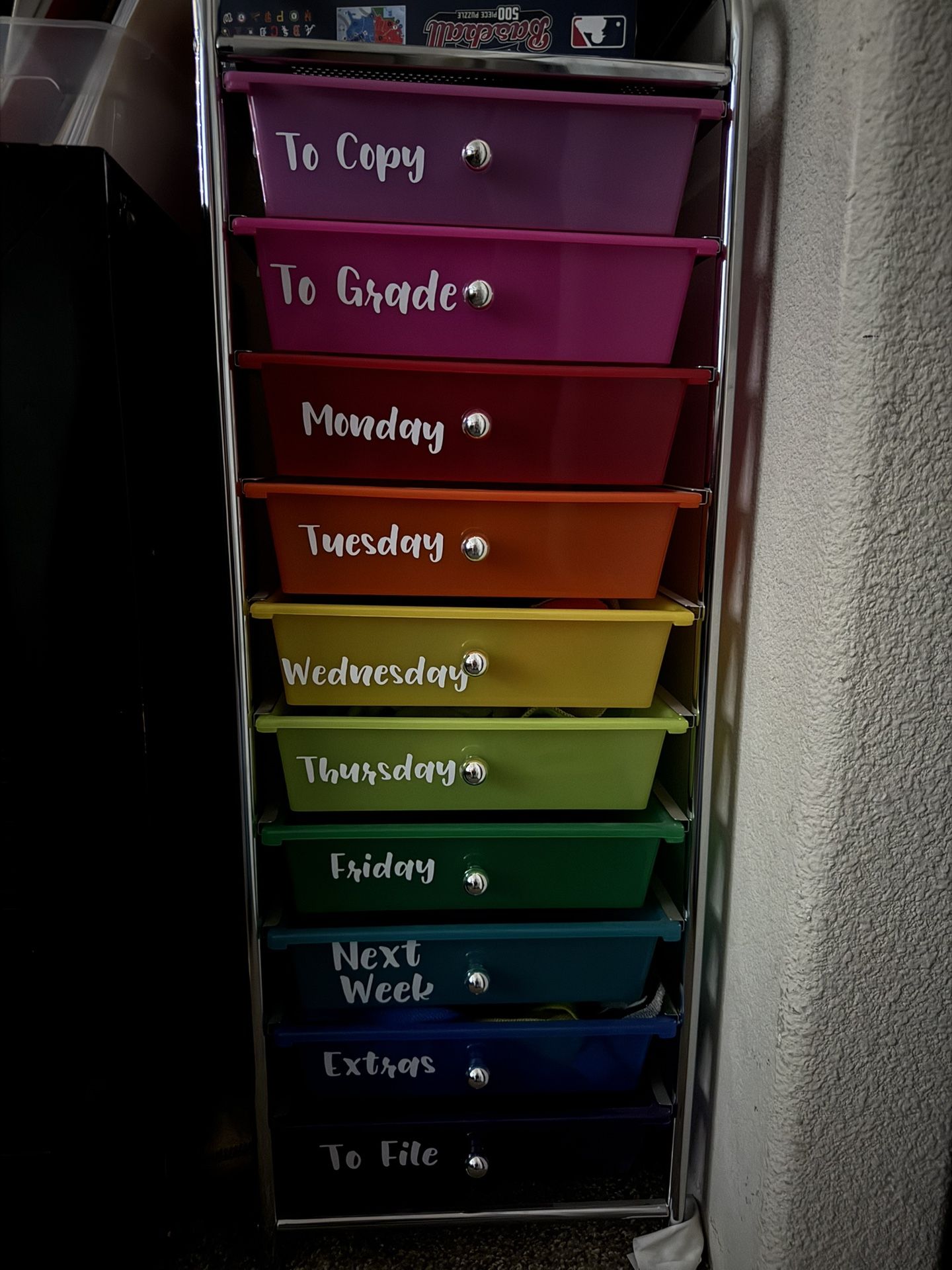 Rainbow Plastic Drawer Cart