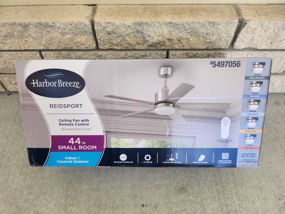 Harbor Breeze Reidsport 44-Inch Ceiling Fan -BRAND NEW