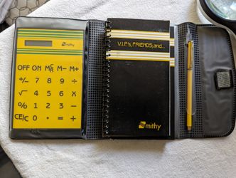 Address book w/ pen and calculator
