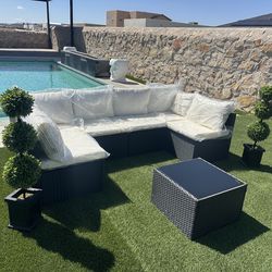 Outdoor patio set sectional couch backyard spring summer decor furniture modern new chairs