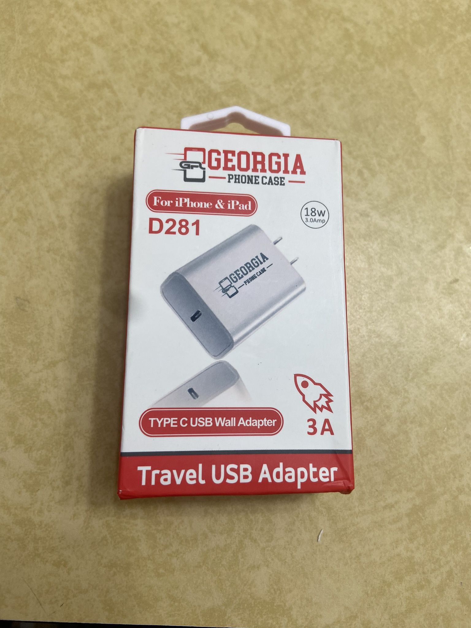 Georgia 18w USB-C Fast Wall Charger Plug Block Power Adapter New