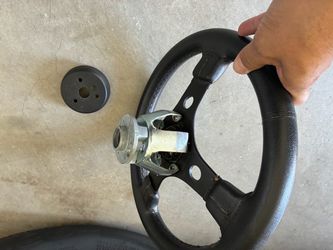 Black Aftermarket Steering Wheel with Hub Adapter