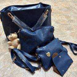 handbag set, 4-piece bear pendant bag
