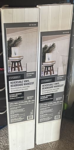 Everbilt 1/4 in. D x 7-1/4 in. W x 36 in. L Glue-On Tongue and Groove White PVC Wainscoting Panel (6-Pack)