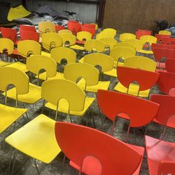 Mikado 1800 .german .wood Stacking Chairs “1970’s