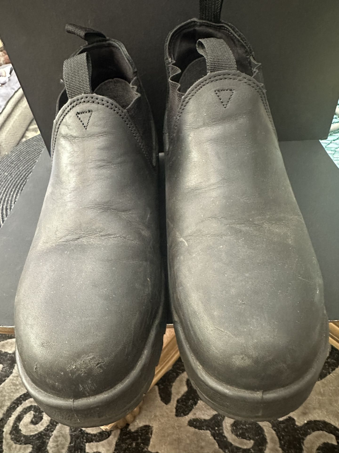 Men’s Work Boots Steel Toe Vibram Slip On Size 10M