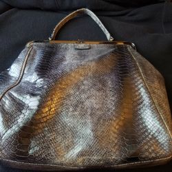 New Large Python Emboss Leather Purse