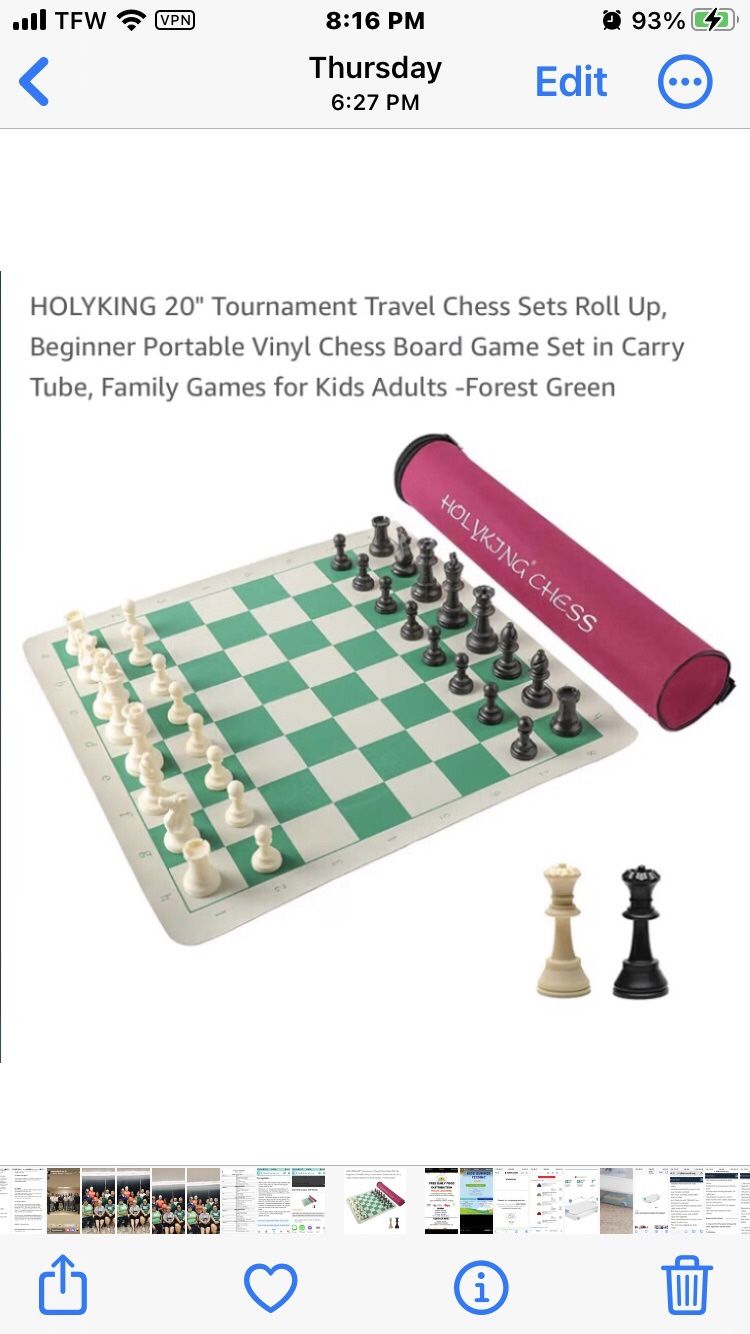 20”roll up Chess Set
