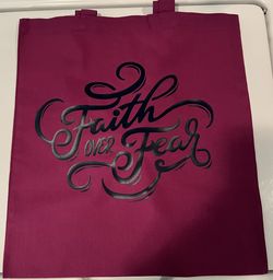 Beautiful Faith Over Fear Canvas Bag. 