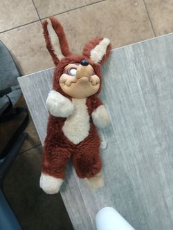 Wile coyote plush doll with rubber face