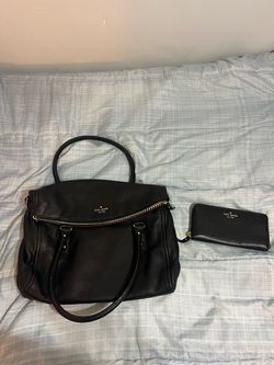 Kate Spade Black Leather Handbag and Wallet Set