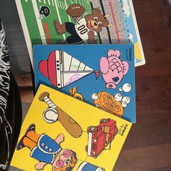 Vintage Playskool Wooden Puzzles + Chicago Bears Puzzle