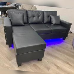 Black Modern Sectional Sofa 