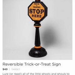 Reversible Target Trick Or Treat Halloween Sign