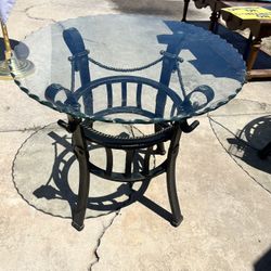 Wrought Iron Glass Table