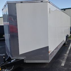 8.5x24ft Enclosed Vnose Trailer Brand New Moving Storage Traveling Cargo Bike Motorcycle ATV SXS UTV RZR Car Truck Hauler