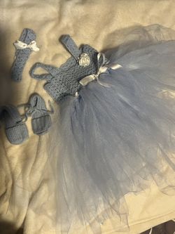 Blue Crochet Dress