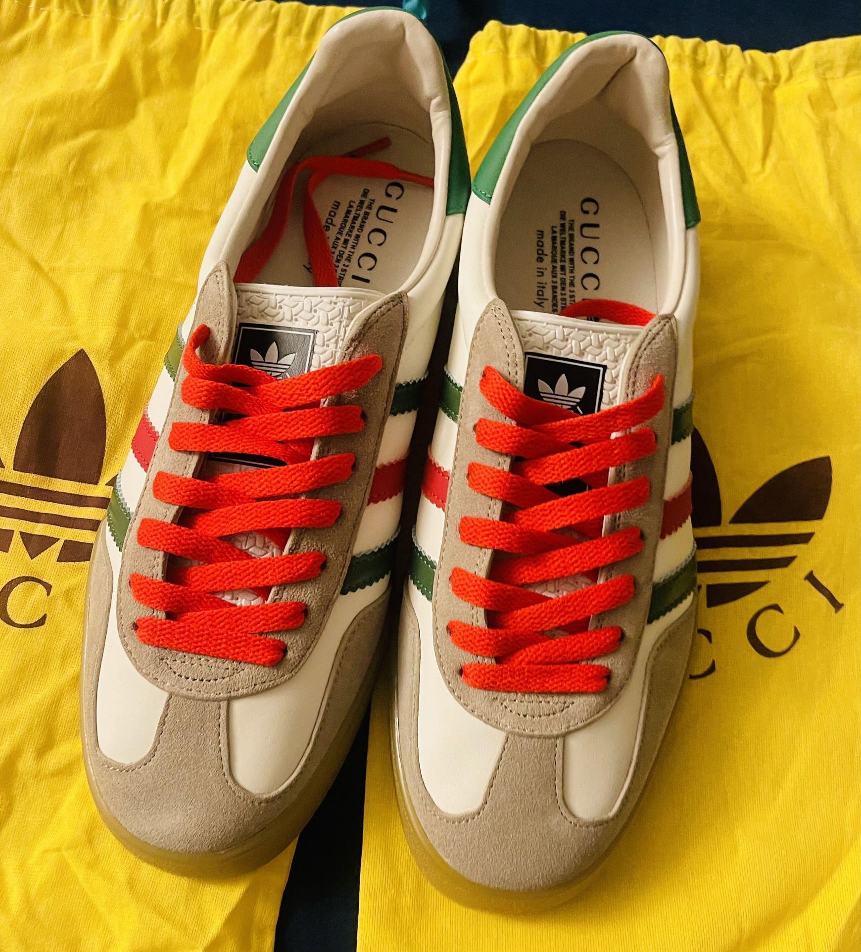 adidas x GUCCI GAZELLE leather anti-slip wear low top shoes all size10 