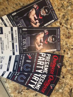 Texans vs Colts Section 324 Row E Seats 5/6