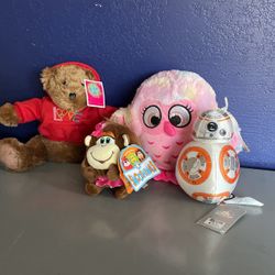(2) NWT Stuffed Animals A Teddy Bear And A Pastel Owl 