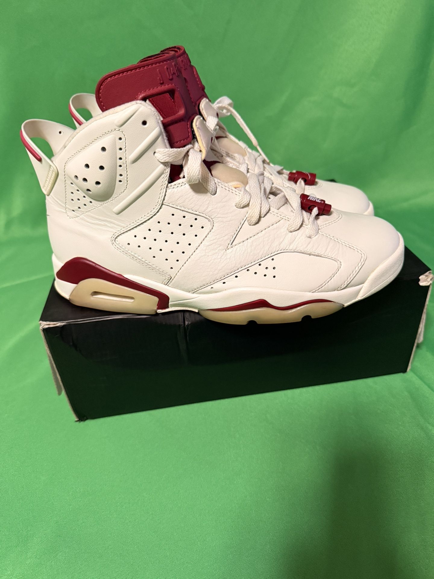 Nike Air Jordan 6 Retro 2015 Maroon, Size 10, White/Red, 384664-116