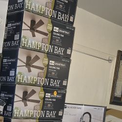 5 / Hampton Bay Ceiling Fans Black Matte  Indoor Outdoor  New In Box Asking $59 Each Retail For $99