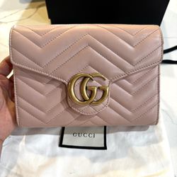 Authentic Pink Gucci Wallet On Chain
