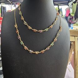 Butterfly Necklace With Bracelet 
