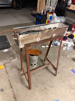 Homemade Metal Forge on Steel Stand