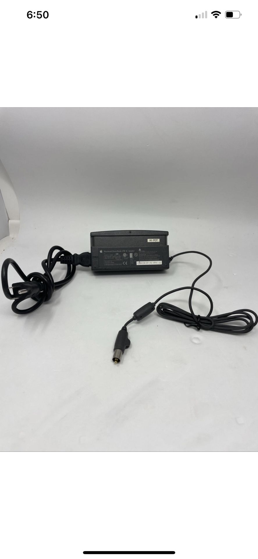 Vintage 1996 Apple Macintosh Powerbook 45W AC Adapter M4896 OEM Replacement